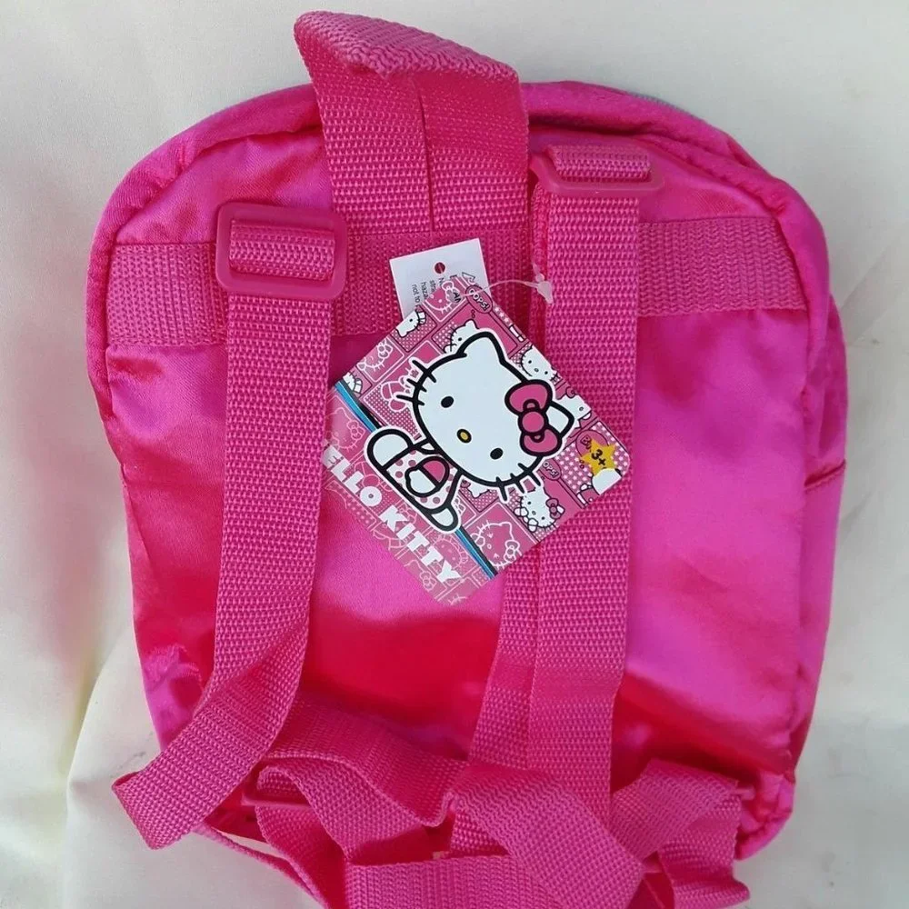Hello Kitty New satin Barbie pink backpack bag rainbow Sequin
